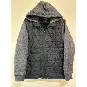 Marc Echo Cut & Sew Hooded Puffer Jacket Size M Fleece Lined